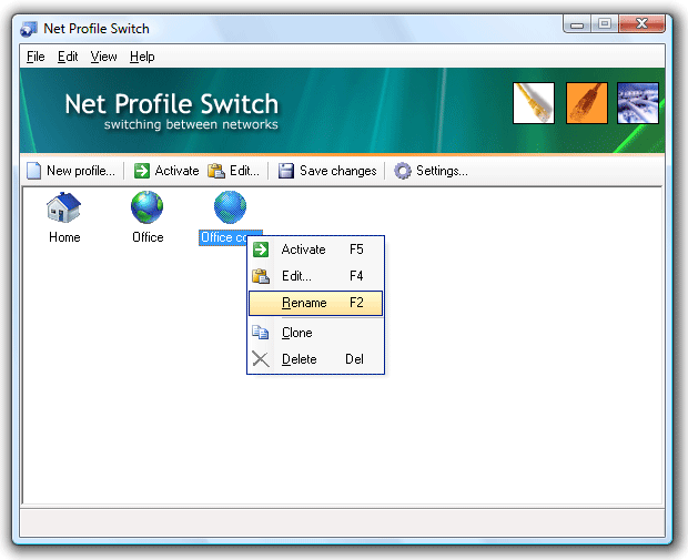 Network switcher, switch network settings
