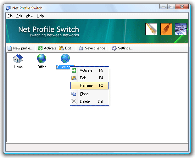 Screenshot of Net Profile Switch