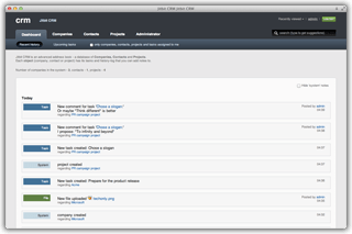 Hosted CRM - screenshot