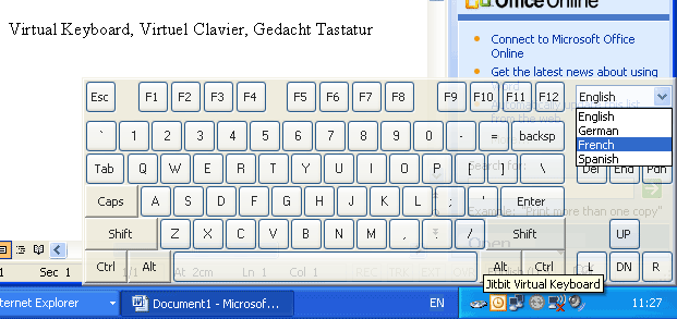 Screenshot of Jitbit Virtual Keyboard
