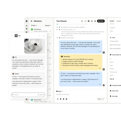 Intercom Fin AI agent and messenger