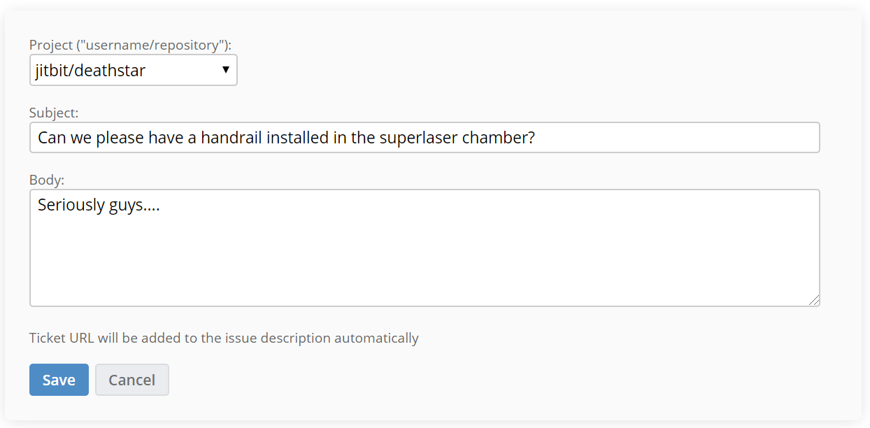 Creating a new GitLab issue from a helpdesk ticket