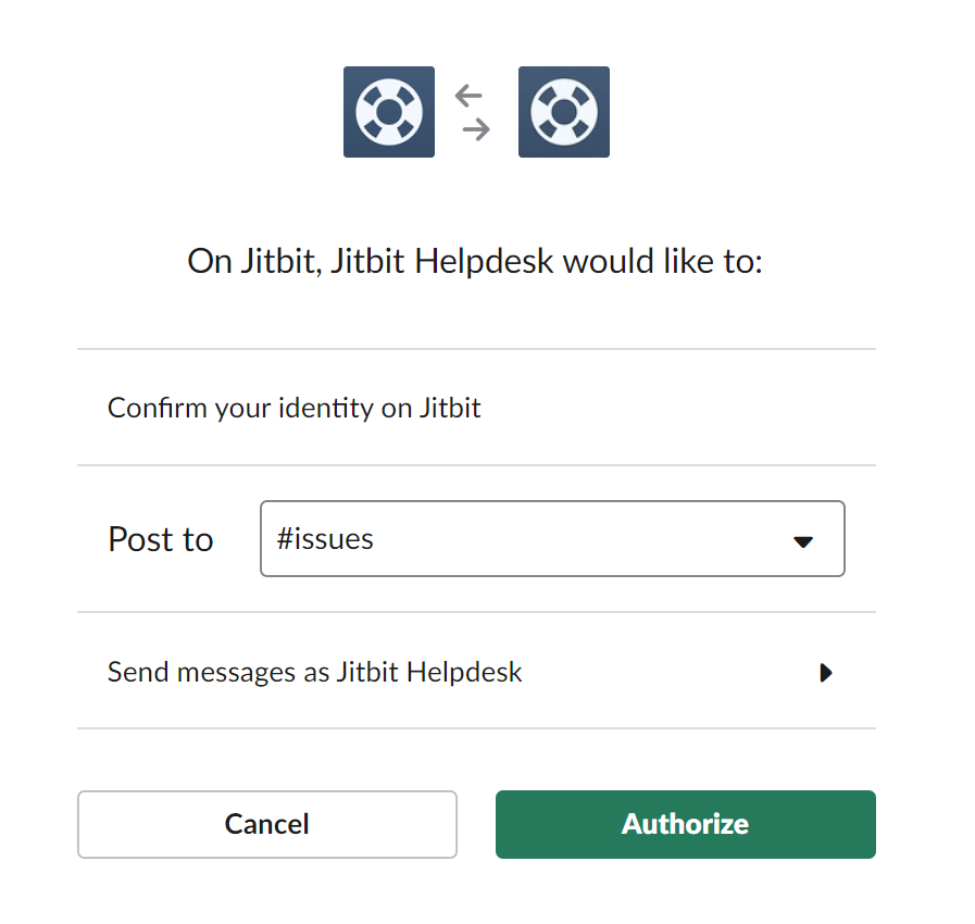 Slack channel selection for helpdesk notifications
