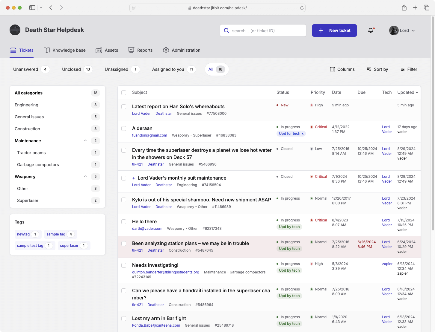 Jitbit Helpdesk screenshot