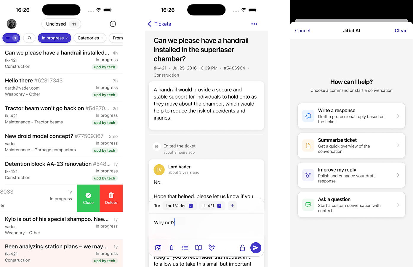 Mobile helpdesk software applications