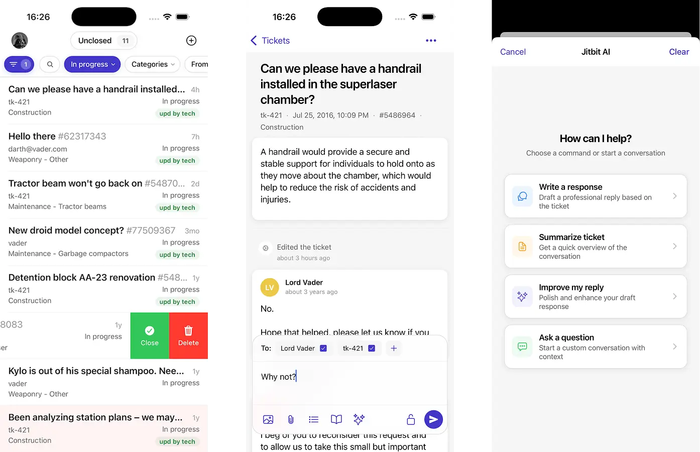 Mobile helpdesk software applications