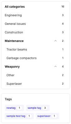 Ticket categories