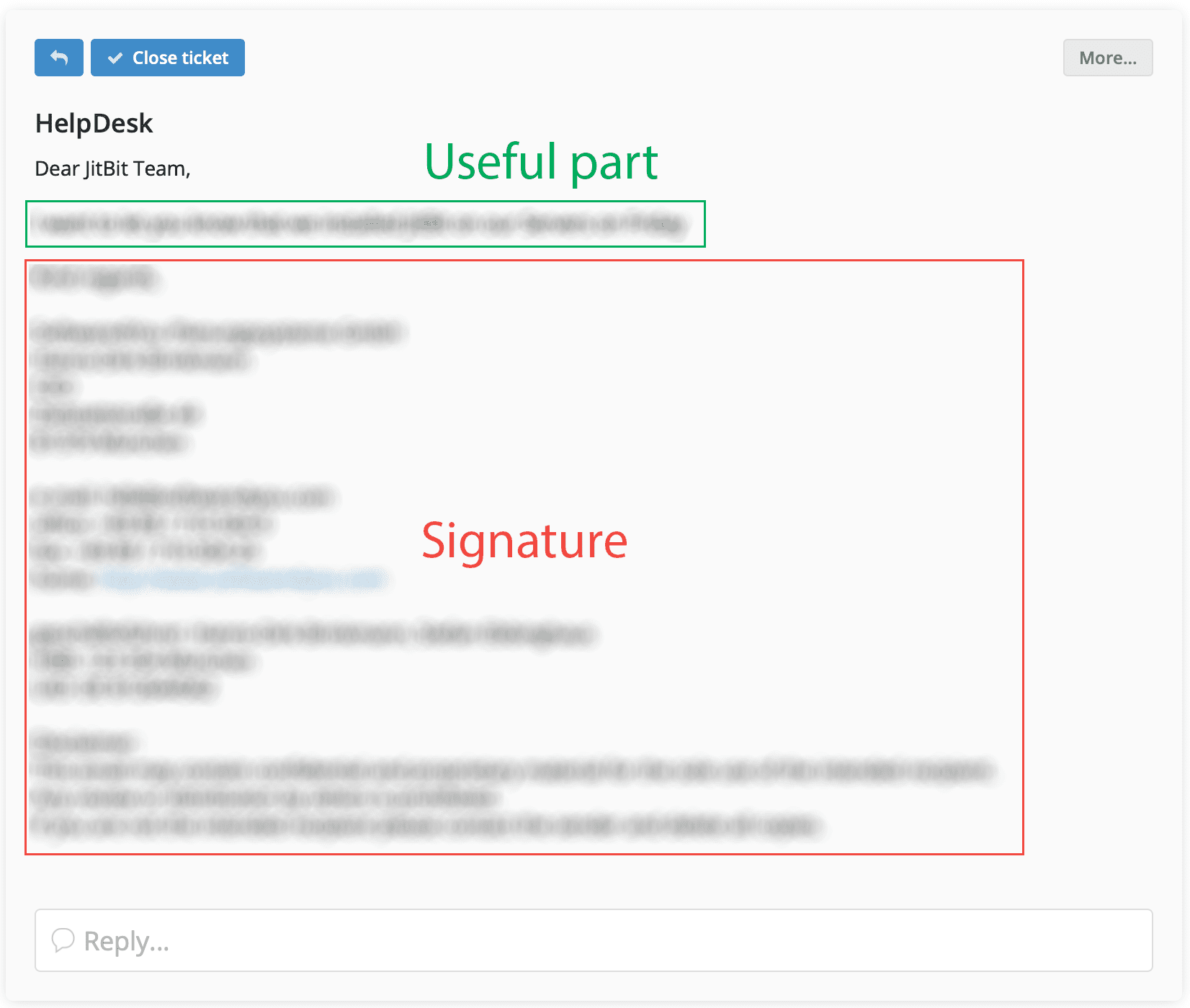 ticket with signature